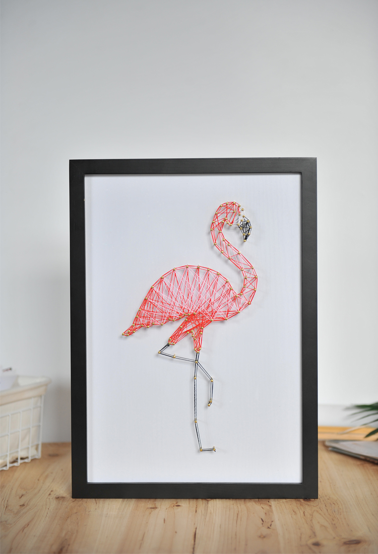 Flamingo string art wall decor
