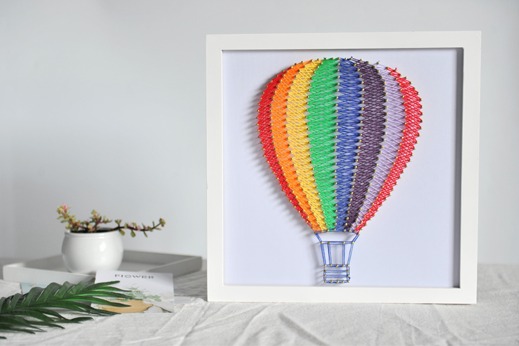 Hot air balloon string art DIY wall decor