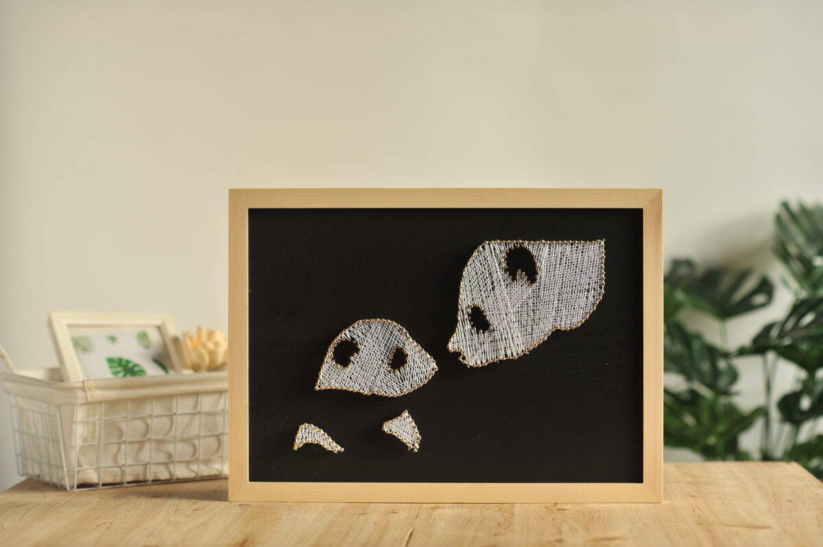 panda string art handmade animal decor