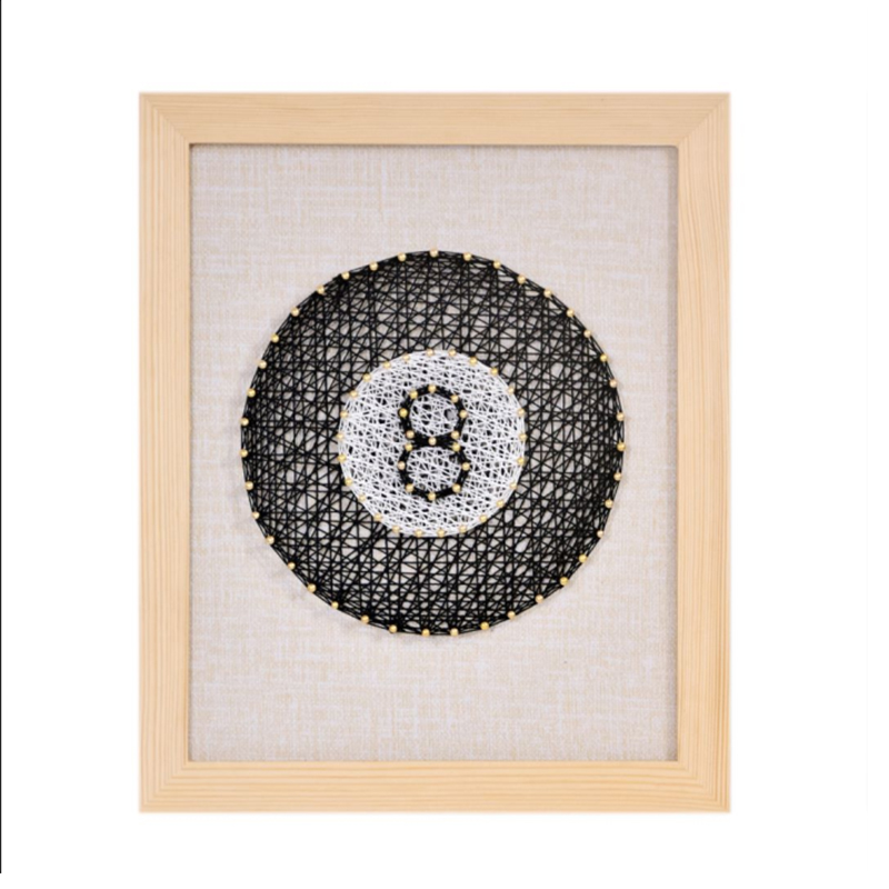 8-ball billiards string art wall decor