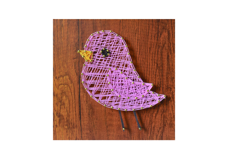 string art bird on branch DIY kit