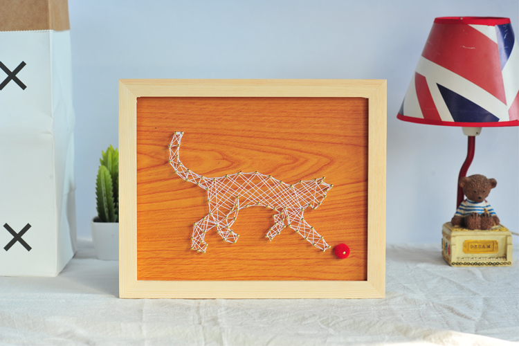 cat string art wall decor cute design
