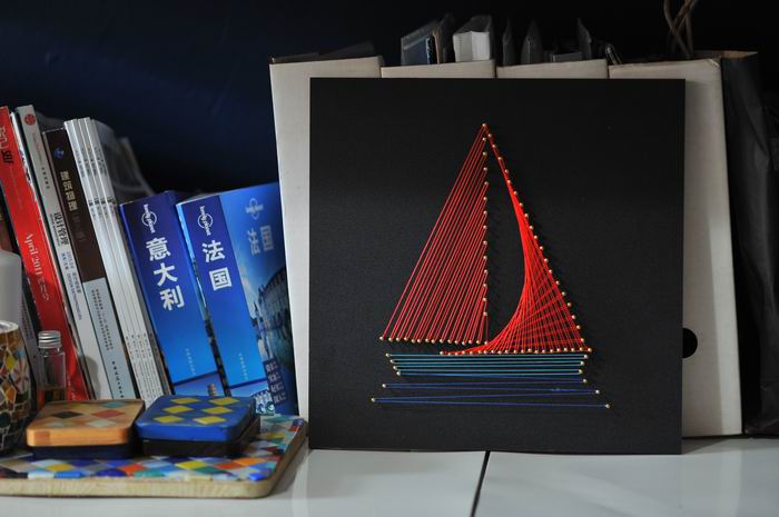 string art sailboat for kids room or gift