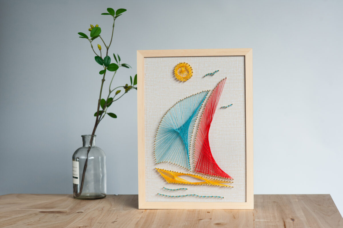nautical string art sailboat handmade decor